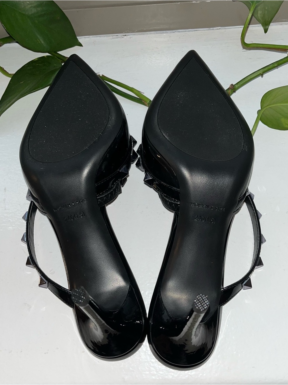 Valentino Black Patent Leather Studded Mules - Picture 5 of 7